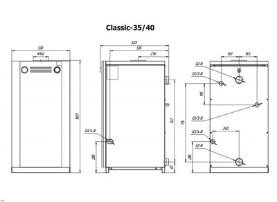 Напольный газовый котел Лемакс Classic-40V