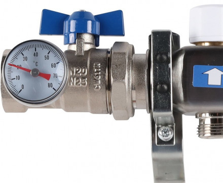 Для отопления Rommer 1&quot;/3/4&quot;x3 с запорными клапанами (RMS-3210-000003)