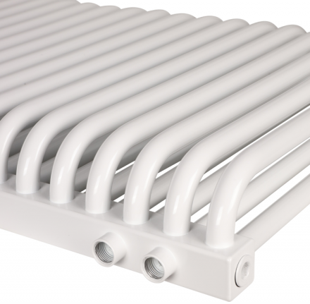 Стальной трубчатый радиатор 2-колончатый Rommer RST 2050/24 нижнее правое подключение RAL9016