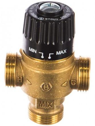 Смесительный клапан STOUT 3/4 НР 30-65°С KV 1,8