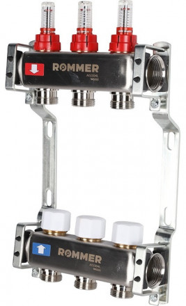 Для отопления Rommer 1&quot;/3/4&quot;x3 с расходомерами (RMS-1200-000003)