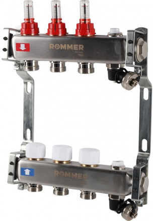 Для отопления Rommer 1&quot;/3/4&quot;x3 с расходомерами (RMS-1201-000003)