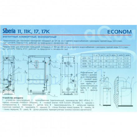 Напольный газовый котел Siberia 35