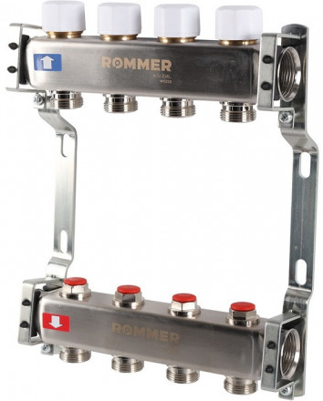 Для отопления Rommer 1&quot;/3/4&quot;x4 с запорными клапанами (RMS-3200-000004)