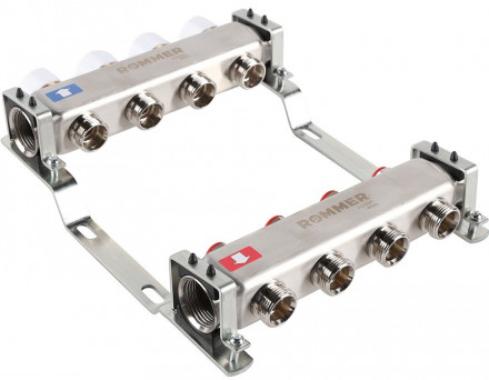 Для отопления Rommer 1&quot;/3/4&quot;x4 с запорными клапанами (RMS-3200-000004)