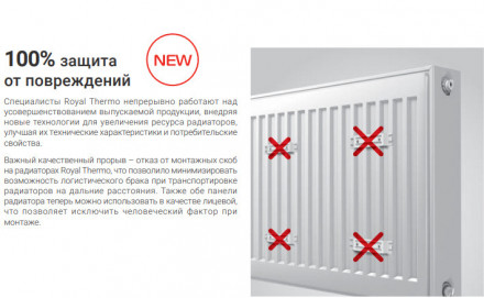 Стальной панельный радиатор Тип 20 Royal Thermo VENTIL HYGIENE 20-500-2900