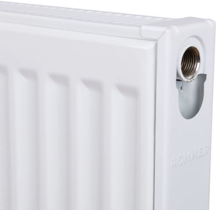 Стальной панельный радиатор Тип 22 Rommer Ventil 22/400/600 нижнее правое подключение