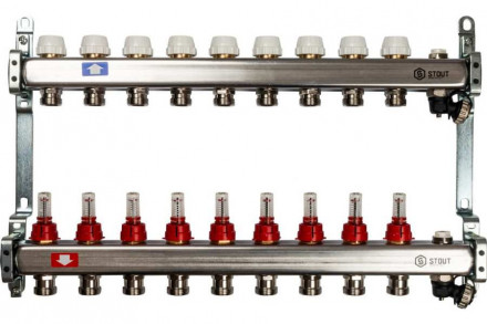 Коллектор с запорными клапанами STOUT SMS-0927-000009