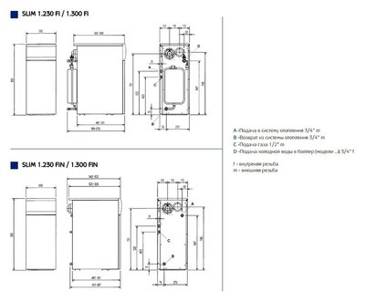 Напольный газовый котел Baxi SLIM 1.300 Fi 5E FF