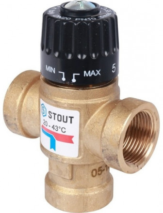 Смесительный клапан STOUT 3/4 ВР 20-43°С KV 1,6 м3/ч