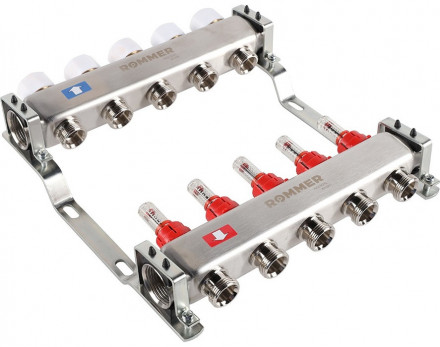 Для отопления Rommer 1&quot;/3/4&quot;x5 с расходомерами (RMS-1200-000005)