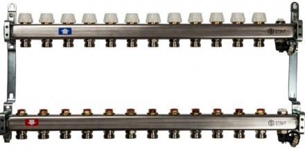 Коллектор с запорными клапанами STOUT SMS-0932-000012
