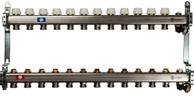 Коллектор с запорными клапанами STOUT SMS-0932-000012