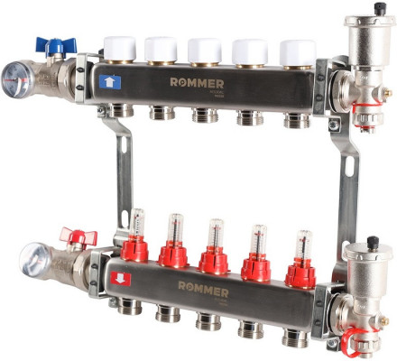 Для отопления Rommer 1&quot;/3/4&quot;x5 с расходомерами (RMS-1210-000005)