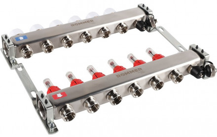 Для отопления Rommer 1&quot;/3/4&quot;x6 с расходомерами (RMS-1201-000006)
