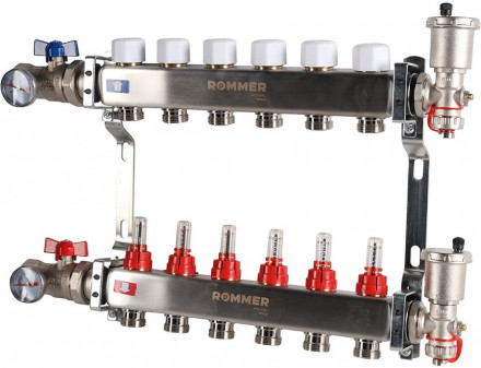 Для отопления Rommer 1&quot;/3/4&quot;x6 с расходомерами (RMS-1210-000006)