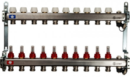 Коллектор с запорными клапанами STOUT SMS-0927-000010