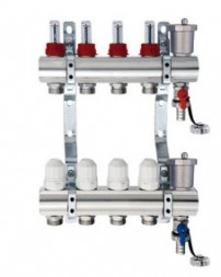 Коллекторная группа TIM KC004 4 выхода без кранов латунь