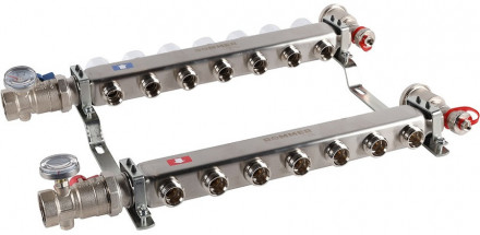 Для отопления Rommer 1&quot;/3/4&quot;x7 с запорными клапанами (RMS-3210-000007)