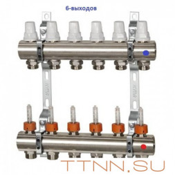 Коллекторная группа с расходомерами ICMA 1&quot;х3/4&quot; на 6 выходов