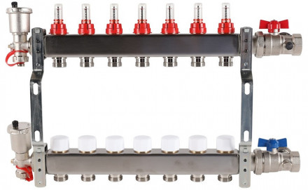 Для отопления Rommer 1&quot;/3/4&quot;x7 с расходомерами (RMS-1210-000007)