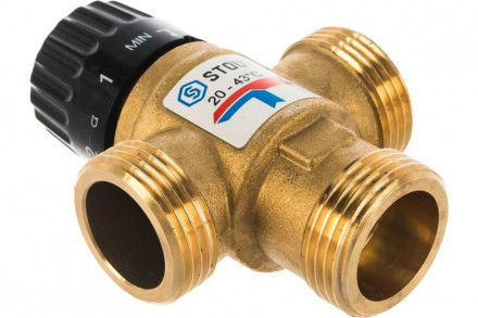 Смесительный клапан STOUT 1 НР 20-43°С KV 2,5 м3/ч