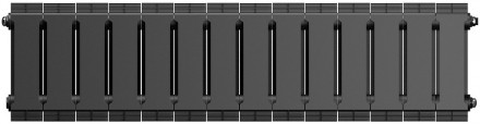 Биметаллический радиатор Royal Thermo PianoForte 200 /Noir Sable - 14 секц.