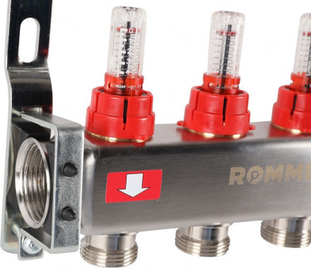 Для отопления Rommer 1&quot;/3/4&quot;x8 с расходомерами (RMS-1200-000008)