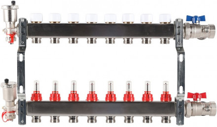 Для отопления Rommer 1&quot;/3/4&quot;x8 с расходомерами (RMS-1210-000008)