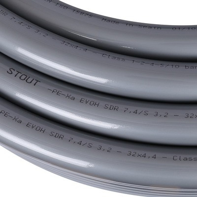 Труба сшитого полиэтилена 32 мм STOUT PEX-a 32х4,4 (бухта 50 метров) серая