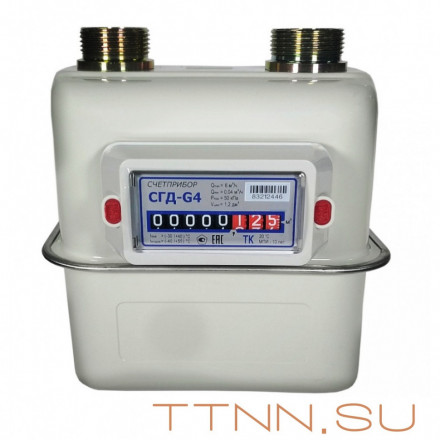 Уличный счетчик газа СГД G4-ТК Счетприбор (на замену NPM-4 и ВК-G-4T) Левый 110 мм, 1 1/4&quot; с термокорректором