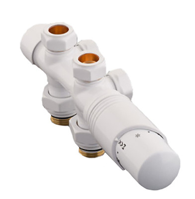 Двухтрубный узел нижнего подключения Delta DUO М30х1,5 RAL 9016 (Белый)