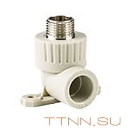 Угольник РосТурПласт PN25 комб. с креплением (водорозетка) наружная резьба 20х1/2&quot; арт.11056