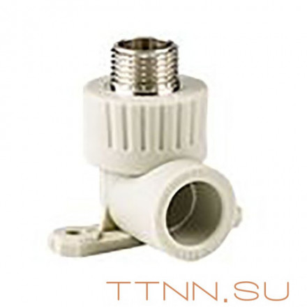 Угольник РосТурПласт PN25 комб. с креплением (водорозетка) наружная резьба 20х1/2&quot; арт.11056