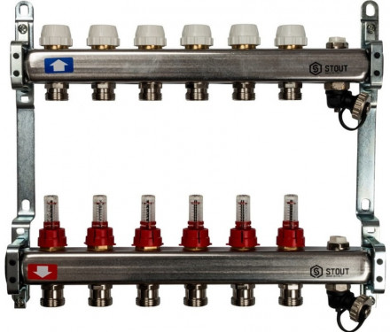 Коллектор с запорными клапанами STOUT SMS-0927-000006