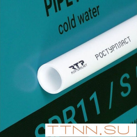 Труба РосТурПласт PN10, SDR11 (холодная вода) 63х2000 мм белая арт.14159