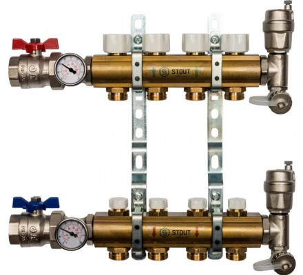 Коллектор регулируемый для теплого пола STOUT SMB 0468 000004