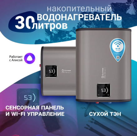 Электрический накопительный водонагреватель Thermex Fora 30 (pro) Wi-Fi