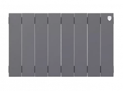 Биметаллический радиатор отопления Royal Thermo PianoForte 300 8 секций Silver Satin