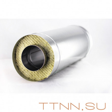 Труба дымохода Сэндвич 0,5 метра нержавейка 1 мм / оцинковка 0,5 мм 130 (внутри) / 220 (снаружи), AISI-430, Керамическая вата (СуперВул)