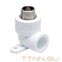 Угольник РосТурПласт PN25 комб. с креплением (водорозетка), наружная резьба 20х1/2&quot; арт.10806