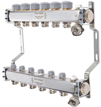 Для отопления Royal Thermo 1&quot; ВР-3/4&quot; НР, 12 выходов, нерж. (RTE 51.112)