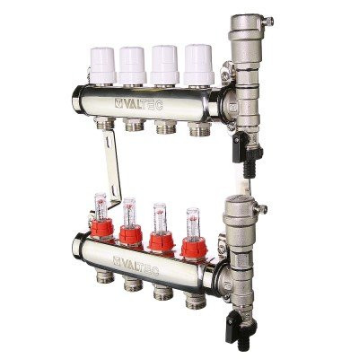 Коллекторный блок со встроенными расходомерами Valtec VTc.589.EMNX.0607 1&quot;, 7x 3/4&quot; евроконус