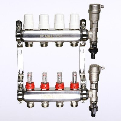 Коллекторный блок со встроенными расходомерами Valtec VTc.589.EMNX.0607 1&quot;, 7x 3/4&quot; евроконус