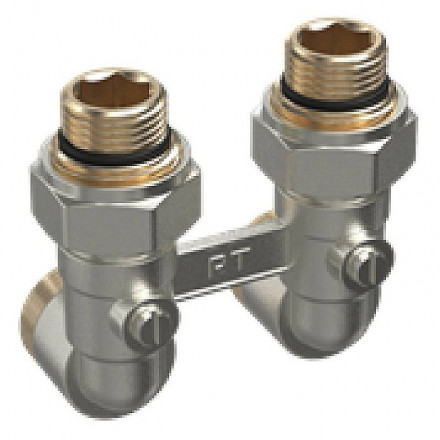 Узел нижнего подключения Royal Thermo угловой 1/2&quot;х3/4&quot; EK (никель)