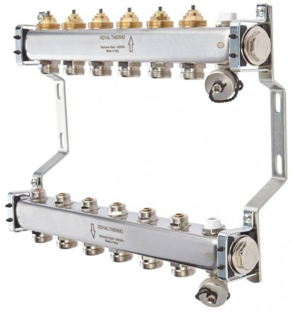 Для отопления Royal Thermo 1&quot; ВР-3/4&quot; НР, 4 выхода, нерж. (RTE 51.104)
