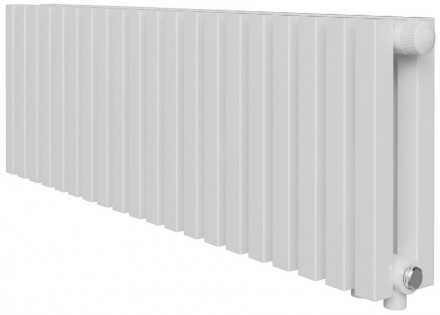 Стальной трубчатый радиатор 2-колончатый Royal Thermo Shift Q30 VC2030 - 20 секц. RAL9016, нижнее 1/2