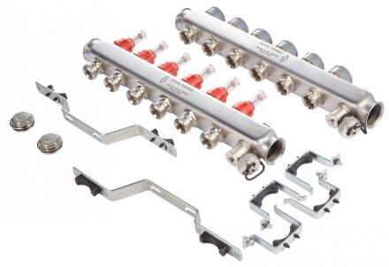 Для отопления Royal Thermo 1&quot; ВР-3/4&quot; НР, 5 выходов с расходомерами, нерж. (RTE 52.105)