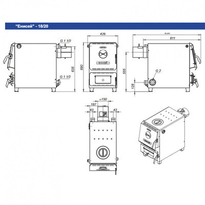Твердотопливный котел Zota Енисей-18 (EN 458814 0018)