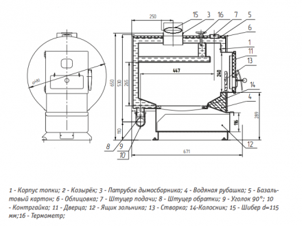 Твердотопливный котел Теплодар УЮТ-10